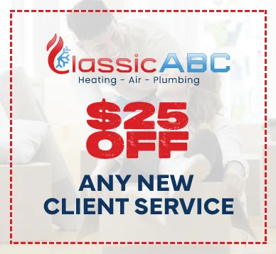 $25 off any new client service at ClassicABC Heating & Air